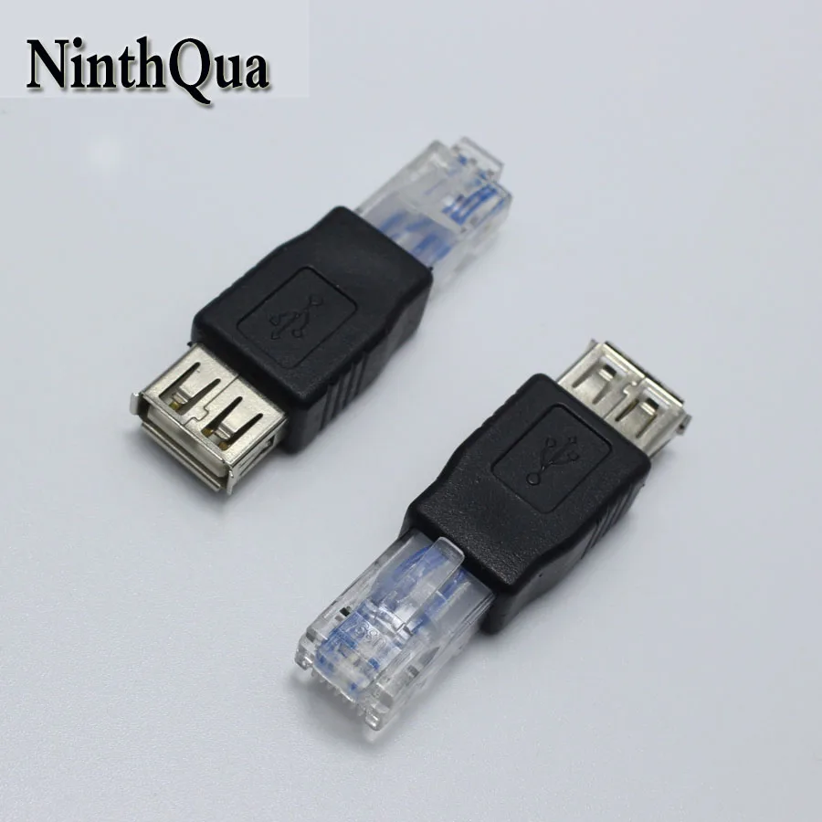 1 шт. штекер RJ45 к USB AF тип A гнездо адаптера Разъем LAN сетевой Ethernet
