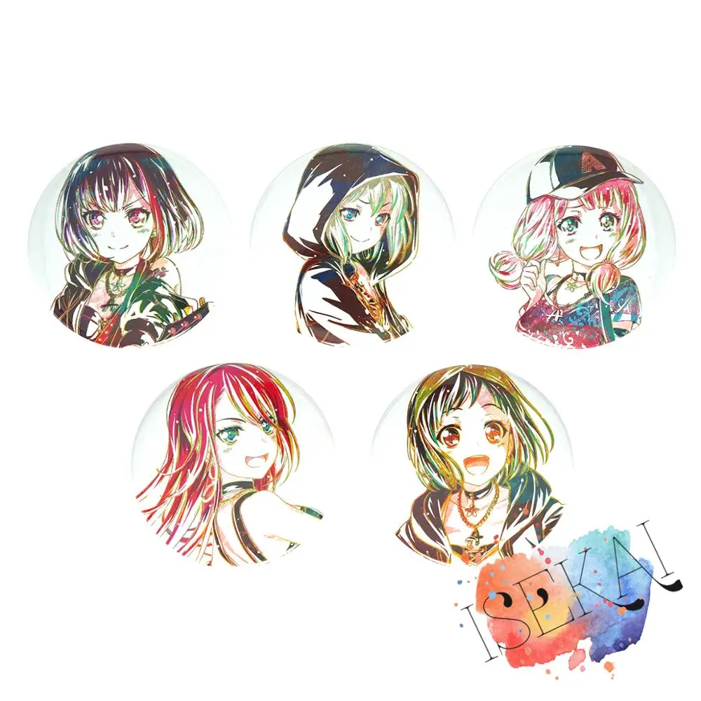 Потрясающая мечта! Аниме Afterglow игровой значок Ran Mitake Moca Aoba Himari Uehara Tomoe Udagawa Tsugumi Hazawa
