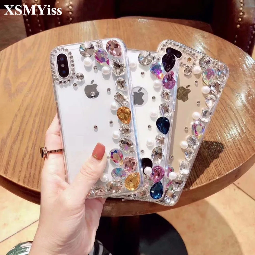 

For Huawei Honor8 9 10 20 Lite V10 V20 7X 8X Nova2 3 4 5 Luxury Bling crystal Rhinestone Diamond Soft TPU Transparent Phone case