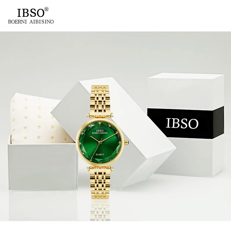 IBSO Часы из нержавейки Для женщин брендовые роскошные золотые часы Reloj Mujer Модные