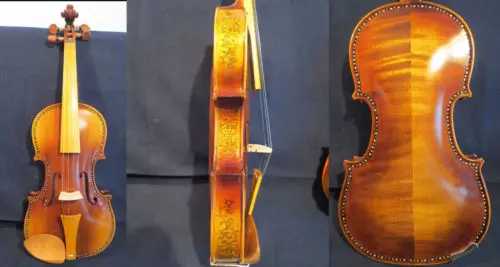 

Baroque style SONG brand master inlay shell violin 4/4 ,carving rib/neck #12624