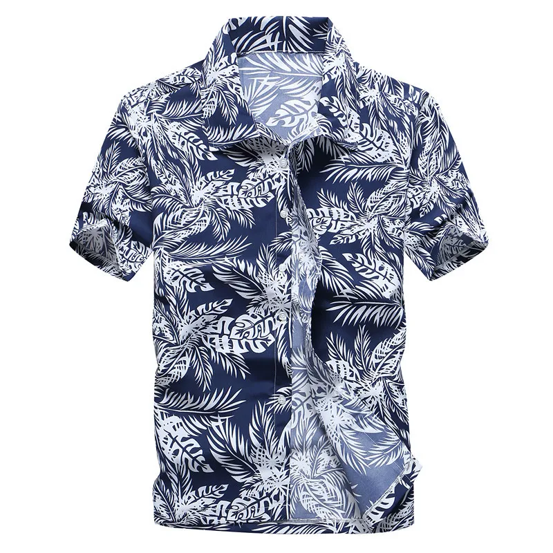 Мужская гавайская рубашка 2018 летняя новая повседневная Camisa Masculina с цветочным