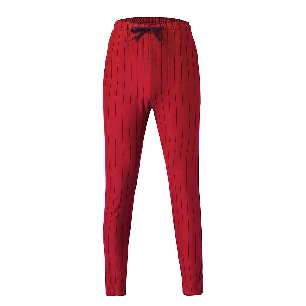 Мужские прямые брюки в полоску эластичные повседневные обтягивающие мужские