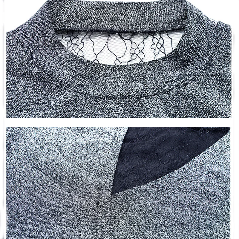 Сексуальные сетчатые футболки с люрексом женские топы модная Однотонная