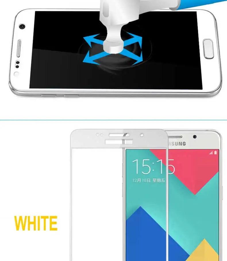 5D закаленное стекло для samsung Galaxy A5 A7 A3 J5 J3 J7 A510 A520 полное покрытие защитная пленка 9H