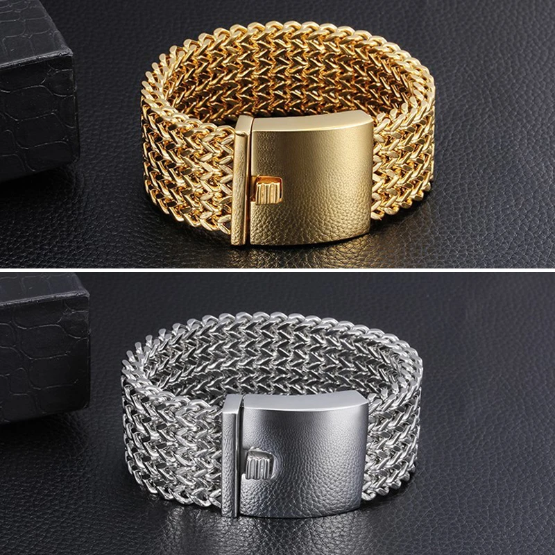 

30 mm wide, 23 cm long best friends bracelet men's fashion will never fade gold bracelets stainless steel bracelets jewelry