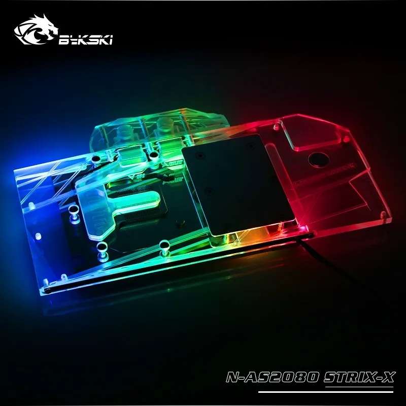 Водоблок Bykski для ASUS ROG STRIX RTX2080 OC/2080-O8G-GAMING/RTX 2070 SUPER/RTX2080S/совместимый бэкплейт