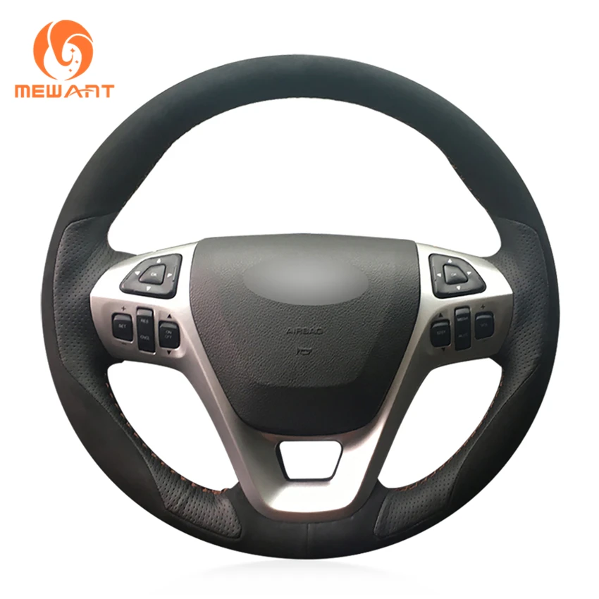 MEWANT черный чехол рулевого колеса автомобиля из натуральной кожи для Ford Edge 2011-2014