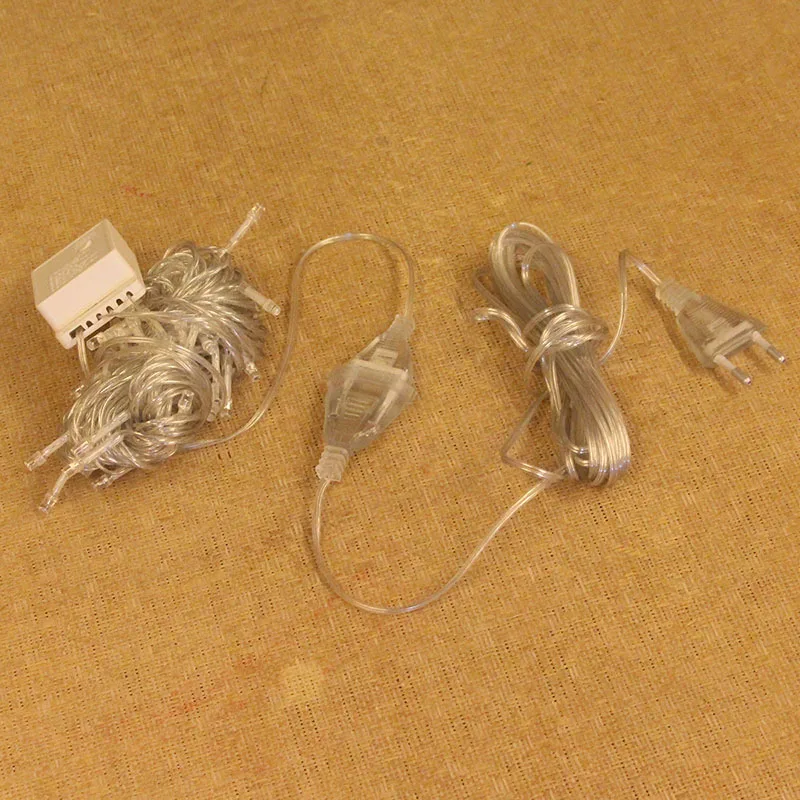 3 м 220 В ЕС США штекер прозрачный удлиненный провод Рождественские огни гирлянда