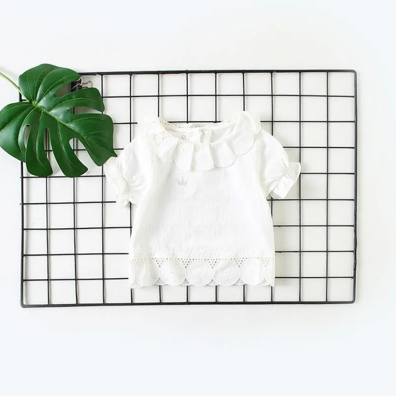 2019 летняя хлопковая белая футболка с коротким рукавом детская одежда для девочек