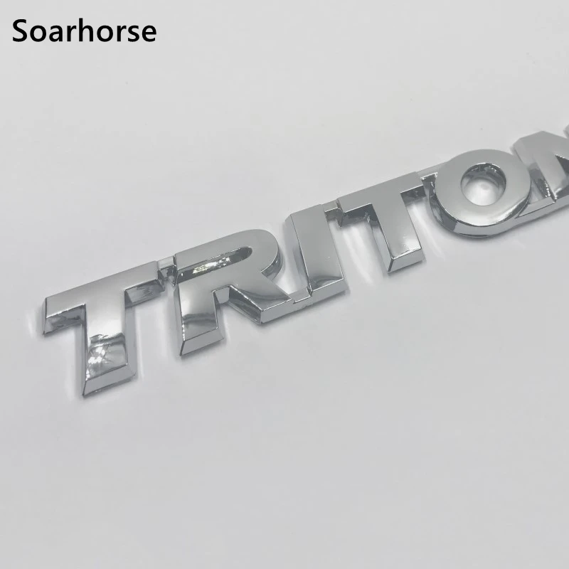 

3D Silver Logo Emblem Triton For Mitsubishi L200 Triton Car Parts Rear Trunk Badge Sticker