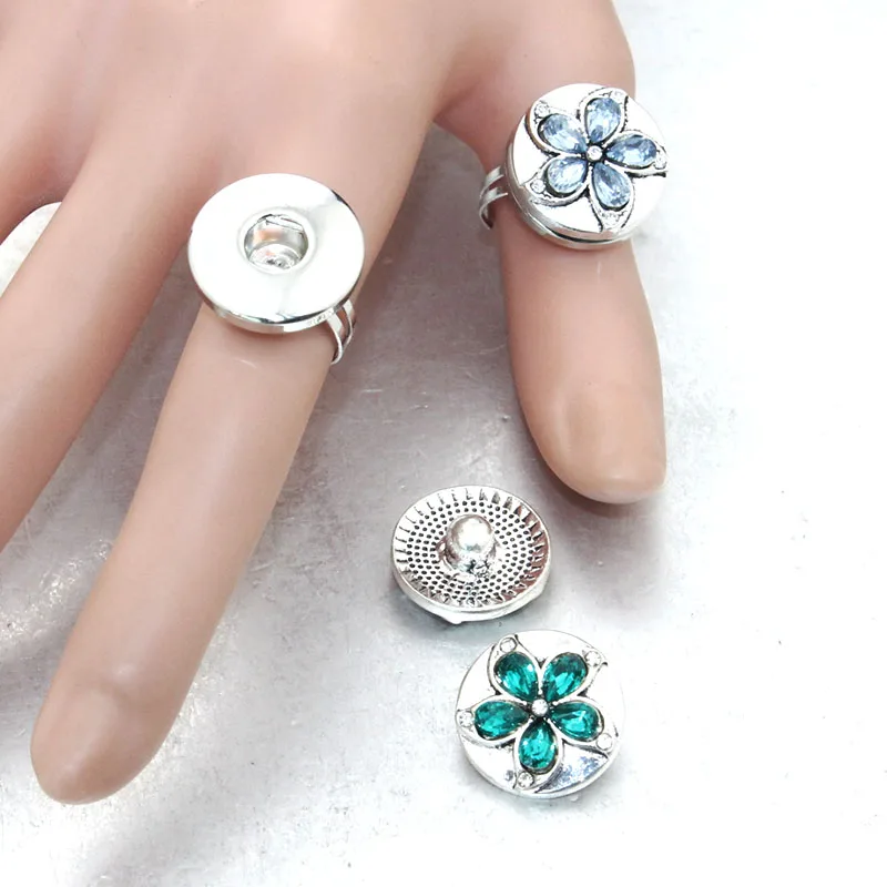 

10pcs Round Adjustable 18mm Snap Button Rings Jewelry For Snap Button Charms 5350