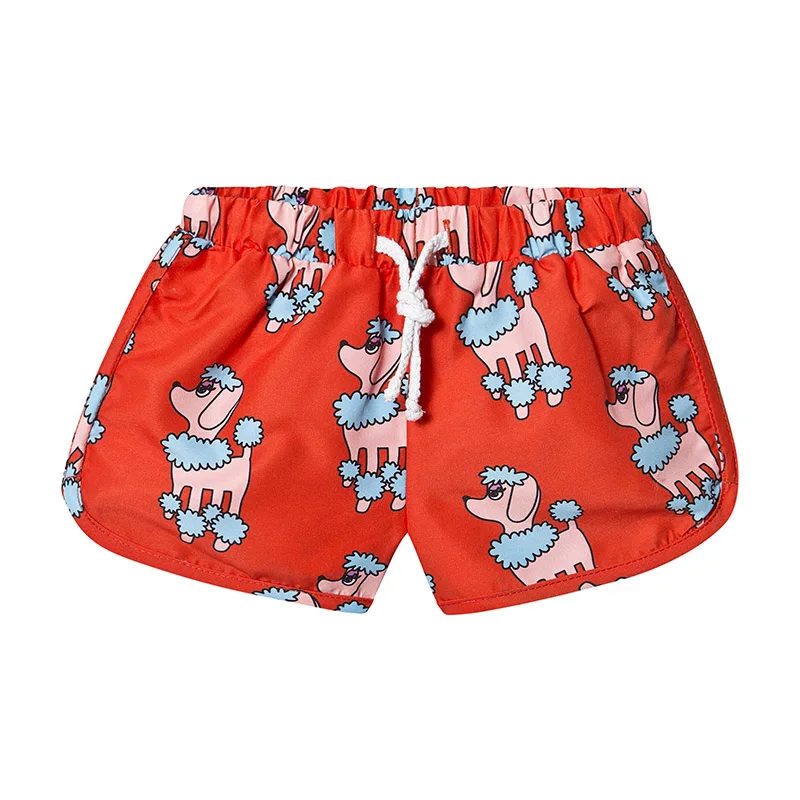 red dog trunks Детская одежда для купания; коллекция года; бренд Hugo; пляжный Цельный купальник с рисунком для девочек; летние детские костюмы в полоску для отдыха - Цвет: red dog trunks
