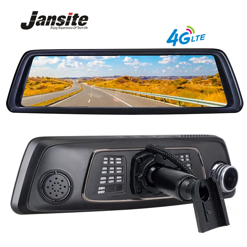 Jansite 10 &quotFull Touch ips Автомобильный видеорегистратор 4G Android зеркало gps FHD 1080P двойной