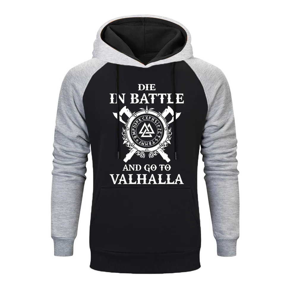 Новинка толстовка с капюшоном Odi Vikings мужские толстовки Die In Battle And Go To Valhalla реглан