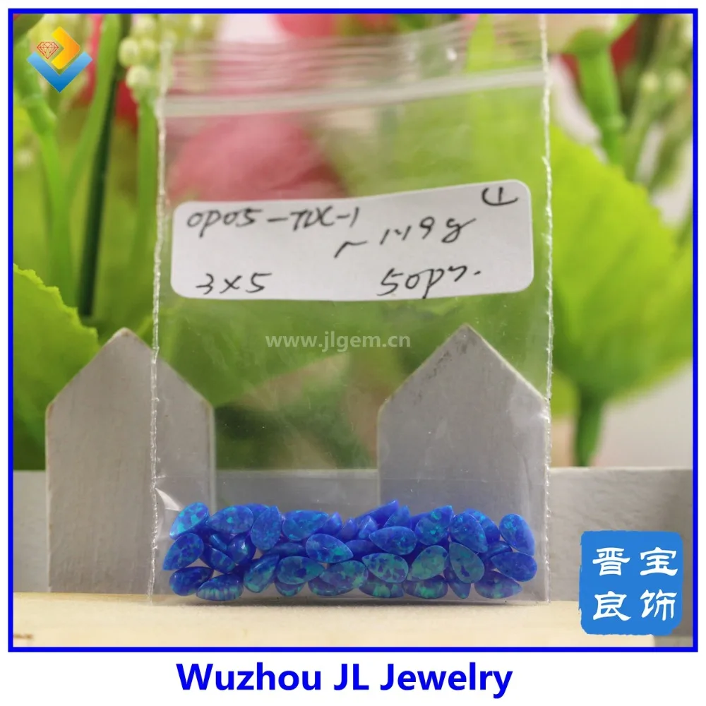 

(50PCs/lot) 3*5mm pear cabochon opal stone fire dark blue op05 pear shape for fancy jewelry making