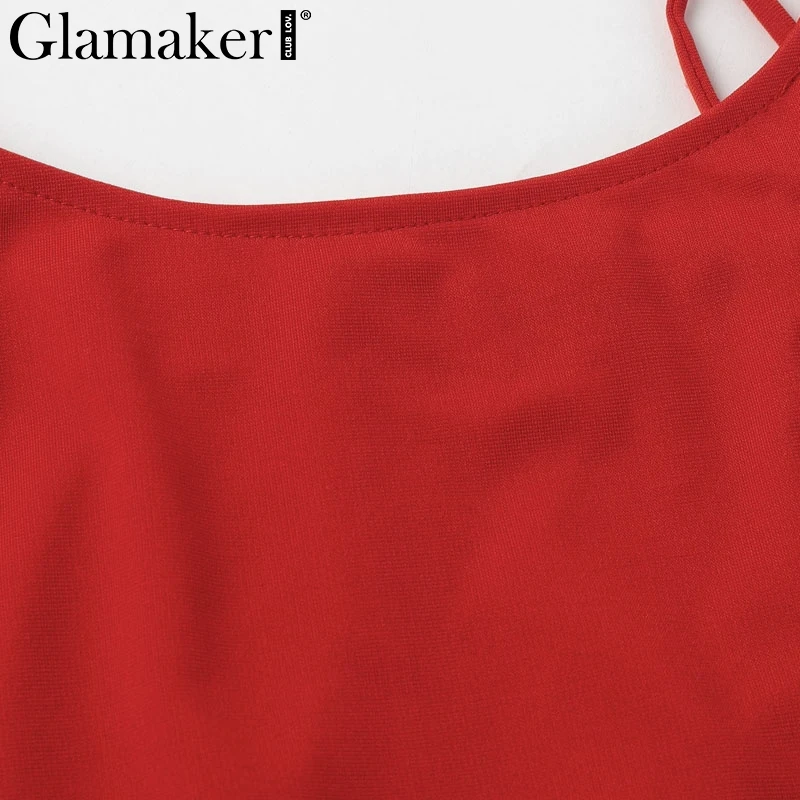 Glamaker Ruffles кружевное сексуальное мини-сарафан женское праздничное пляжное короткое платье с открытой спиной Вечерние женские летние платья с красным поясом Vestidos