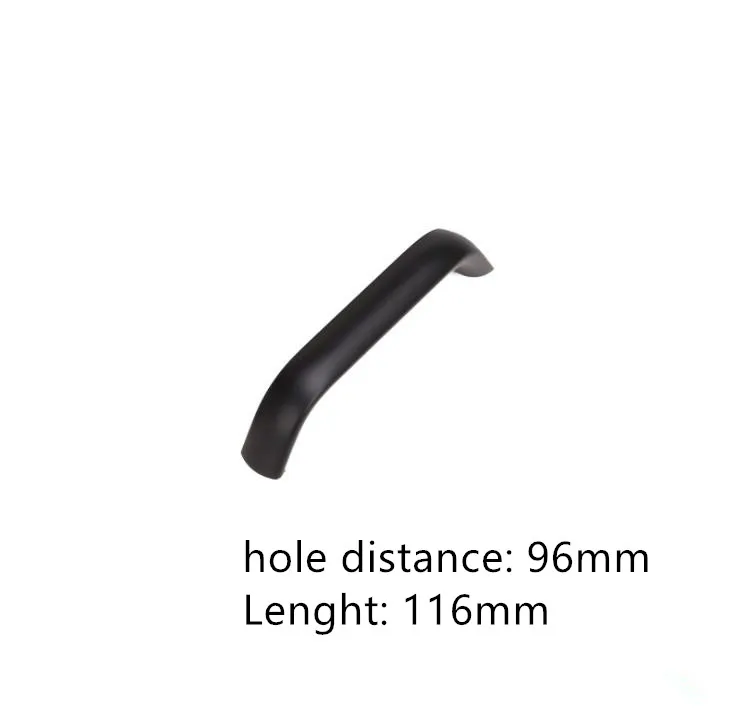 96mm LCH классический шаг отверстия 64 96 128 160 224 мм черная отделка алюминиевый сплав ручка шкафа черный выдвижной ящик европейский стиль - Цвет: 96mm
