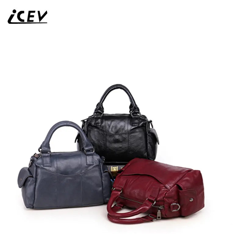 ICEV новые модные 100% натуральные кожаные сумки женские известных брендов из
