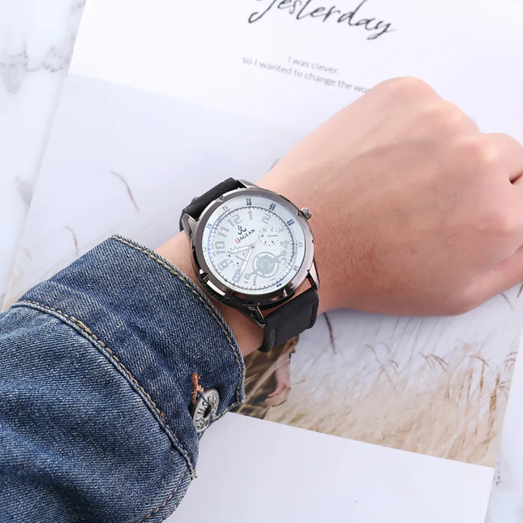 

Men's Vintage Watches Leather Fashion Business Luxury Quartz Wristwatches Male Sports Watches Hours Time Clock Relogio Masculino