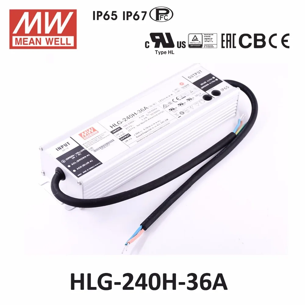 Подлинный источник питания с регулируемой яркостью Meanwell HLG 240H 36A постоянный ток 6 7