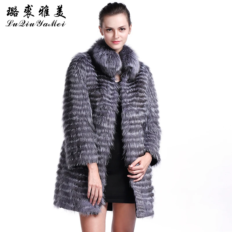 Russian Women's Fur Coats Natural Silver Fox Fur Newest 2021 Jackets Lined Warm Luxury Brand Real Fur Coat Vests Female