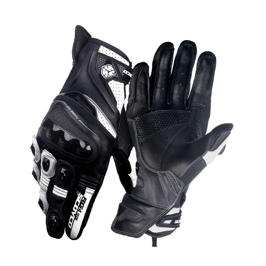 black gloves SCOYCO мотоциклетные перчатки летние MBX/MTB/ATV перчатки для скутера перчатки из натуральной кожи ударопрочные гоночные перчатки для мотокросса RG4 - Цвет: black gloves