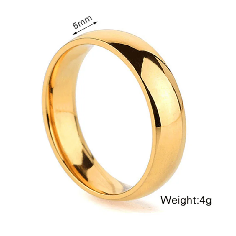Latest fashion fortunately Gold Color women men polished stainless steel ring jewelry wedding band Valentine's Day Y30 | Украшения и