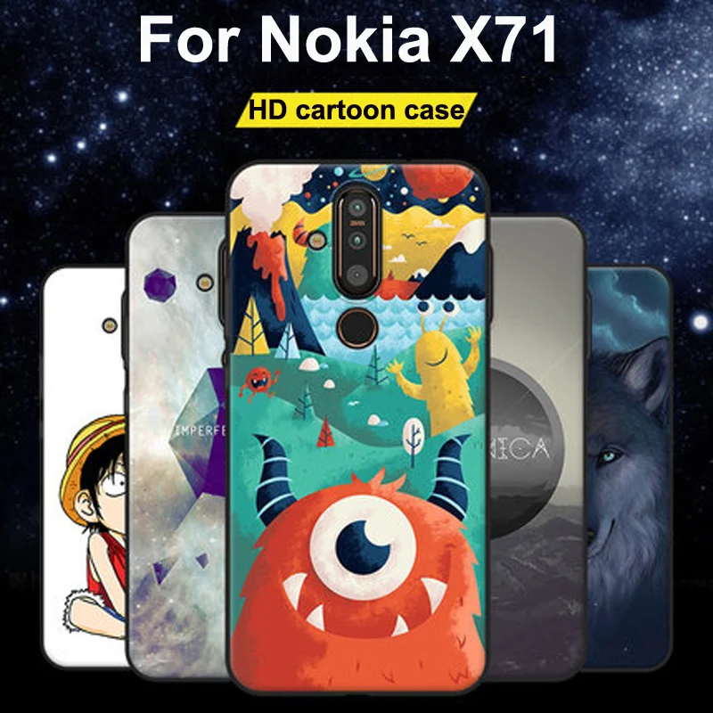 

Чехол Funda для Nokia X71, мягкие силиконовые чехлы для телефонов из ТПУ с мультяшным рисунком для Nokia X71 X 71 2019 6,39 дюйма, задняя оболочка для Nokia X71, об...