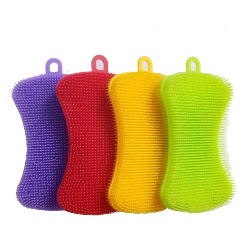 

Kitchen Cleaning Antibacterial Tool Cleaning Tool Silicone Dish Washing Sponge Scrubber Wholesale LX3266