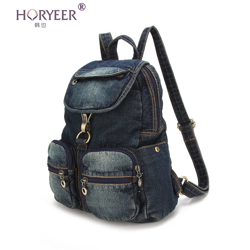 HORYEER kanken backpack classic school bag jeans Women denim backpacks for teenage girls mochila escolar menina sac | Багаж и сумки