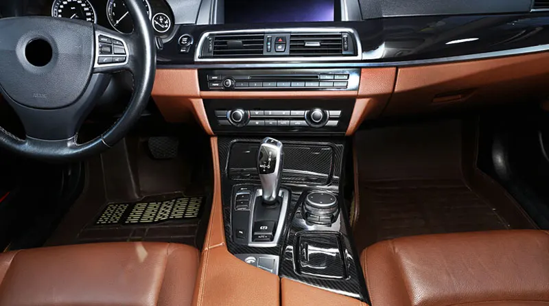Углеродное волокно Стикеры для BMW 5 серия F10 2014 2016 520li 525li 530li ABS центральной консоли