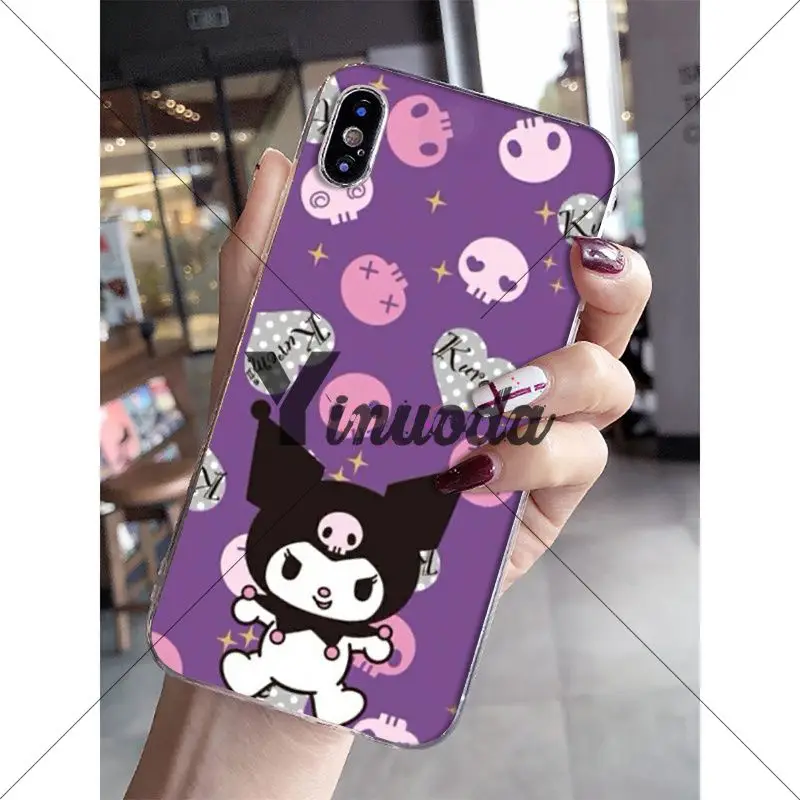 Yinuoda Kuromi цветной милый мягкий силиконовый чехол для телефона из ТПУ для Apple iPhone 8 7 6 6S Plus X XS MAX 5 5S SE XR Чехлы для мобильных телефонов