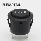 10 шт. 23 мм круглый черный 3-контактный 10A125V 6A250V AC 3-позиционный SPDT вкл-выкл тумблер защелкивающийся переключатель