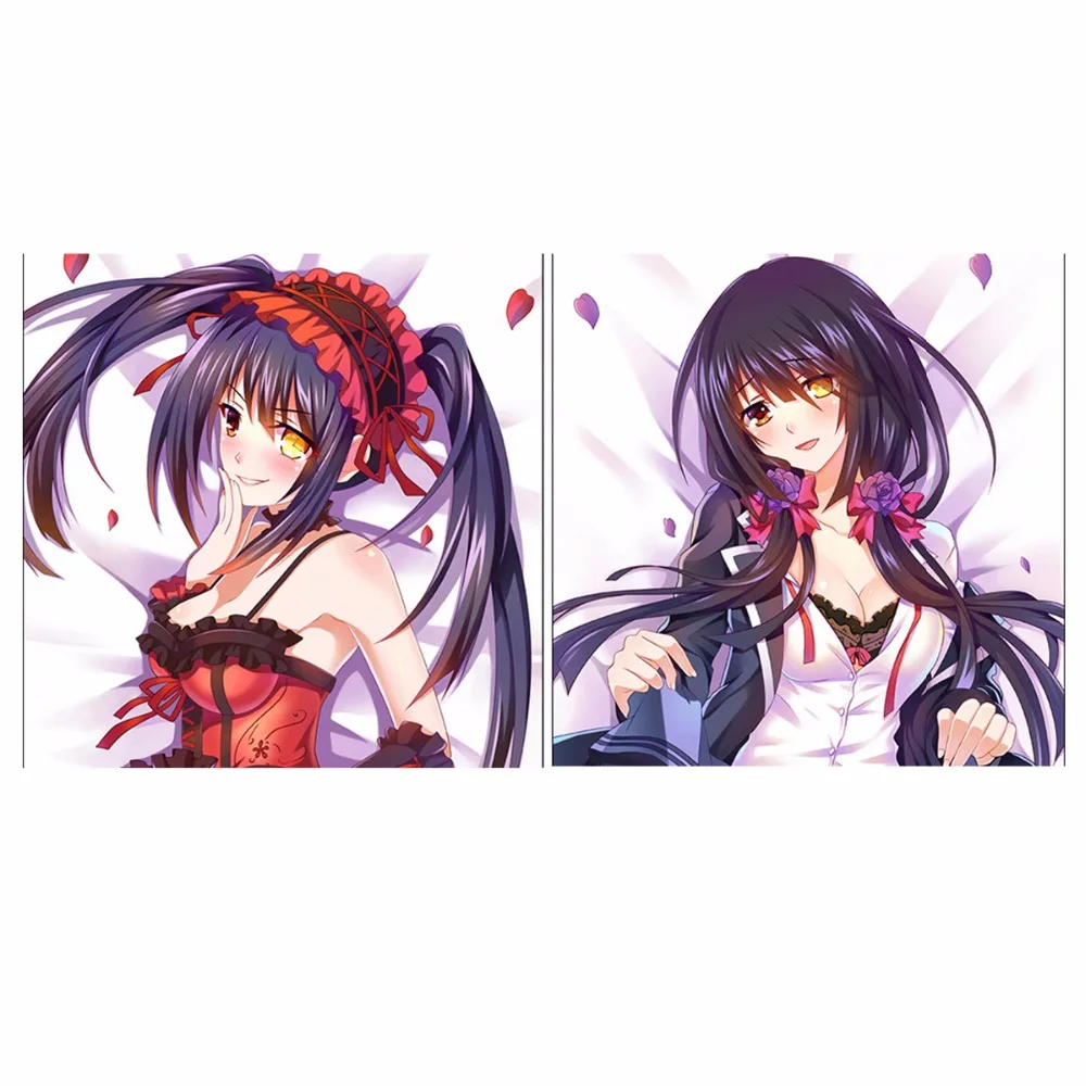 

Date A Live Nightmare Tokisaki Kurumi Anime Pillow Case Pet Pillowcase Cover Double-Sided Polyester Peach skin 40X40CM
