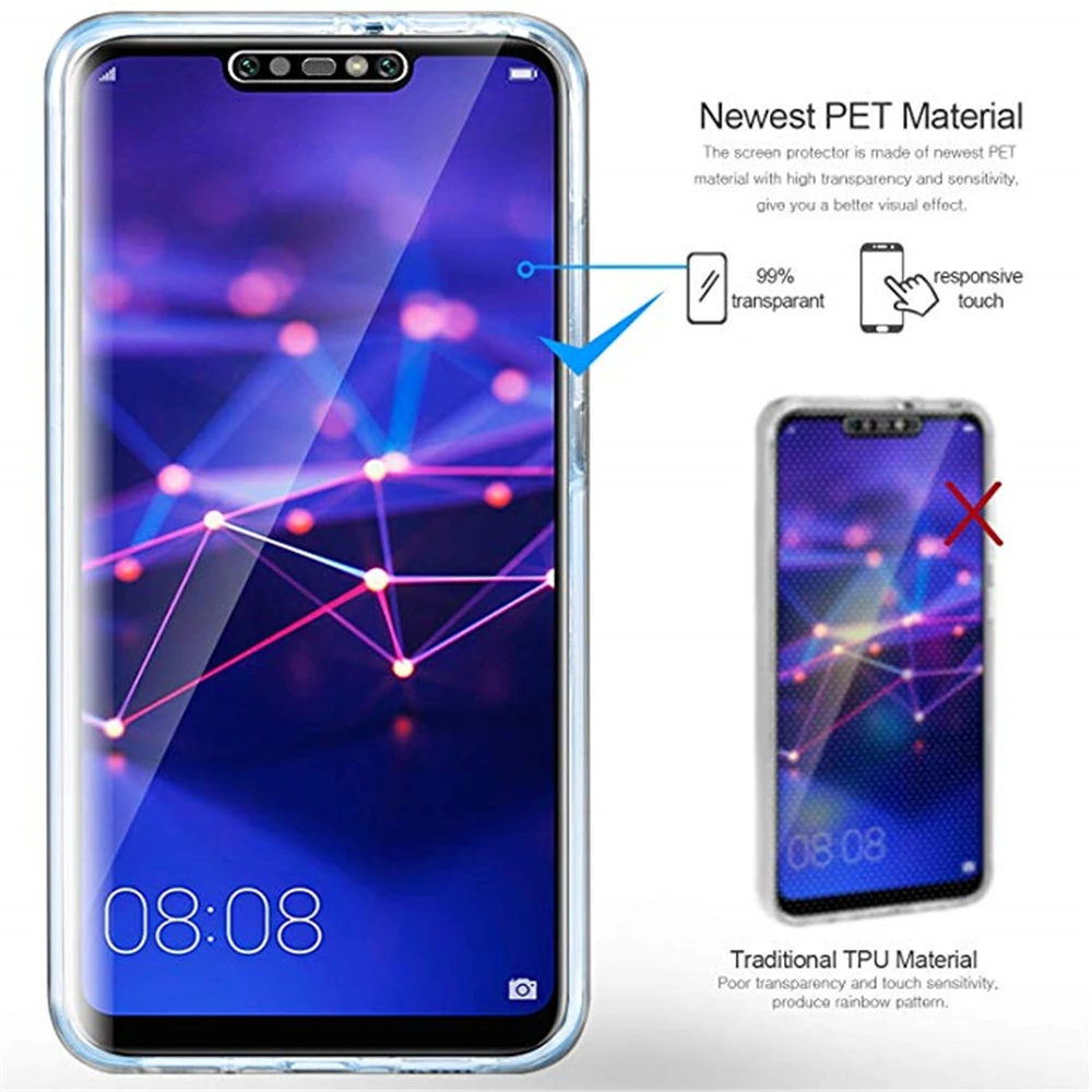 360 Полный Новый чехол для Huawei P Smart Mate 20 10 Lite P20 Pro Plus Nova 3 3i Y5 Y6 Y7 PRIME 2018 Y9 HONOR 7A 7C 8X