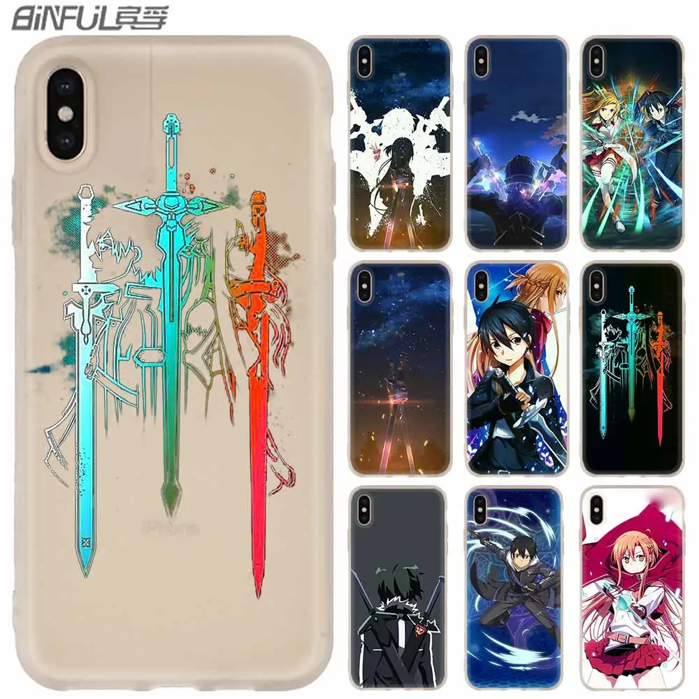 Чехол sword art online для iPhone 12 11 Pro X XS Max XR 8 7 6 Plus 5s SE 2020 S 1 Mini|Бамперы| |