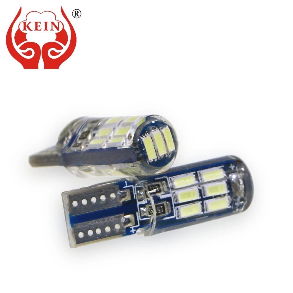 KEIN 100 шт. силиконовые T10 светодиодсветодиодный лампы холодный белый W5W 15SMD 4014