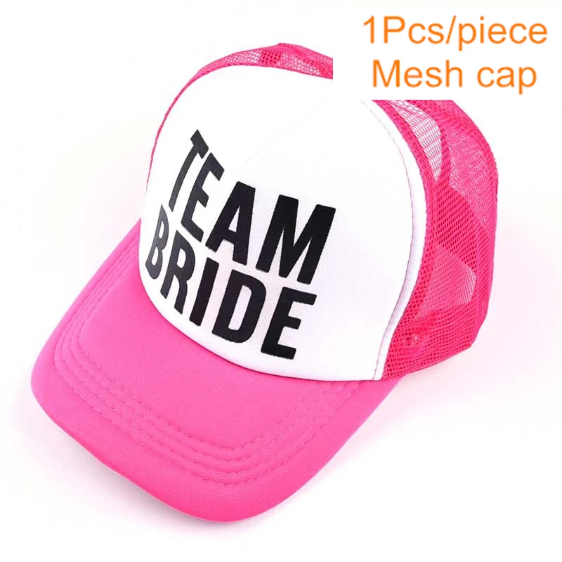 Pink TEAM BRIDE Невеста команда татуировки Бейсбол Кепки девичник вечерние шапка с надписью "Bride To Be" сделай сам "вечерние украшения на День святого Валентина свадебные украшения поставки, W - Цвет: Pink TEAM BRIDE
