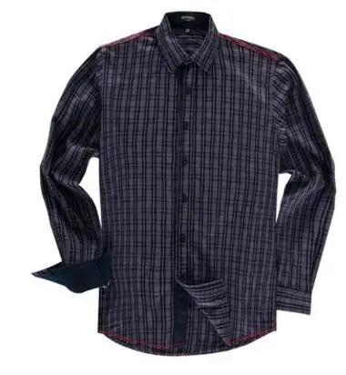 Мужские большой Размеры повседневные Длинные рукава плед Бизнес рубашки чистого