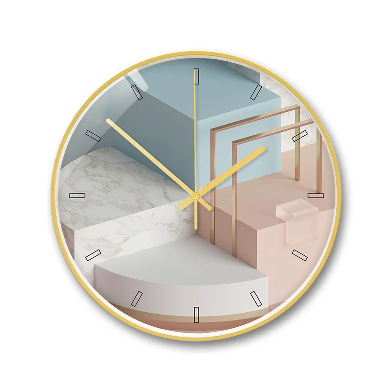 Креативные настенные часы немой металл местная Золотая рамка украшение дома