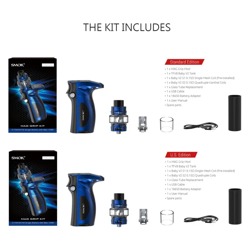 SMOK Mag сцепление комплект 100 Вт электронная сигарета smok vape mod с TFV8 Детские V2 бак