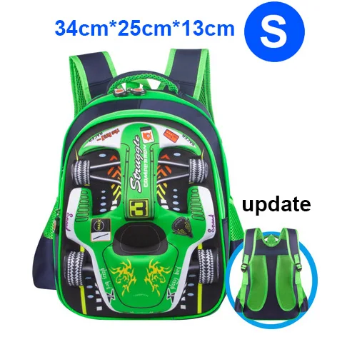 yellow Small Size Мультяшный 3D гоночный автомобиль для мальчиков и девочек, детский сад, детская школьная сумка, рюкзак, школьная Сумка подростковая детская Студенческая сумка - Цвет: yellow Small Size