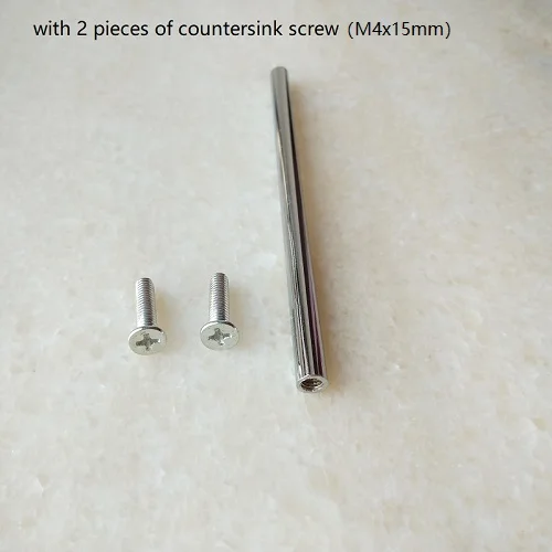 with M4x15mm screw 10 шт./лот, хромированная М4 внутренняя резьба, Женская металлическая полая трубка, соединительная трубка с М4 плоской/сковорода, винт для осветительных аксессуаров - Цвет: with M4x15mm screw
