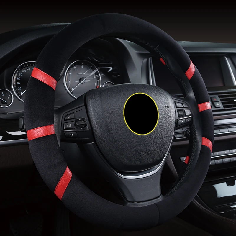 Короткая плюшевая автомобильная оплетка руля с подогревом меховая зимой 15