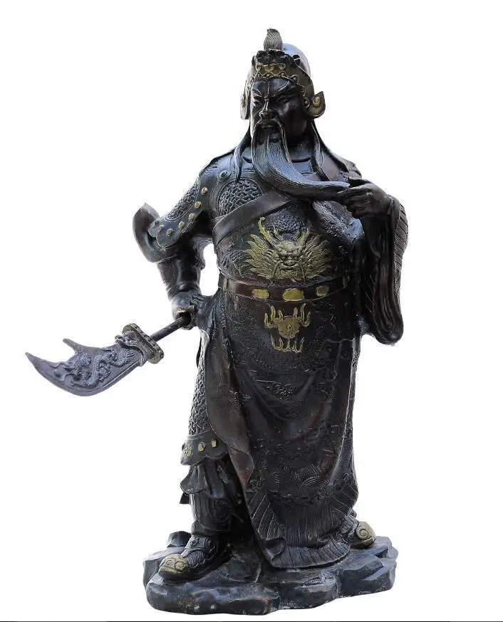 Китайский Бронзовый Дракон Guangong Guanyu генералов воин солдат статуя бога | Статуи и