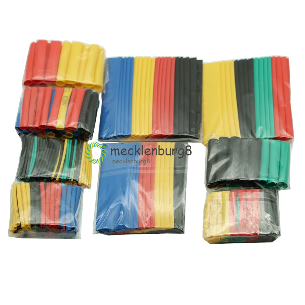 

328Pcs Car Electrical Cable Tube kits Heat Shrink Tube Tubing Wrap Sleeve Assorted 8 Sizes Mixed Color