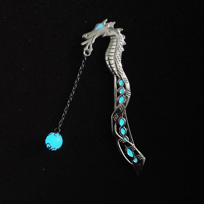 Luminous feather Bookmark Retro Illuminate metal beads Fluorescence bookmark Dropship wholesale Metal38 | Украшения и аксессуары
