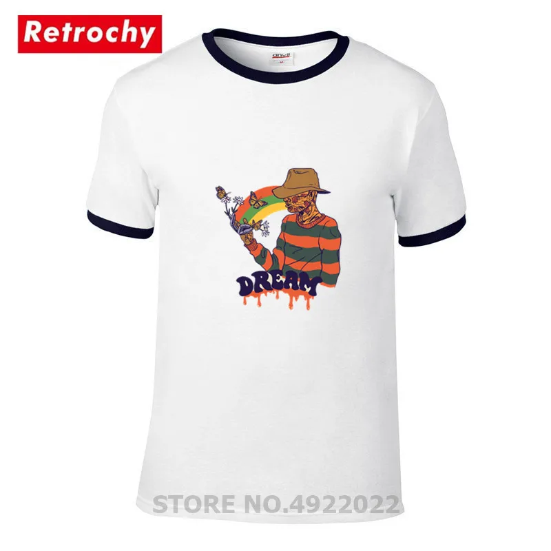 Страшная футболка Dream для мужчин из чистого хлопка с ужасом Freddy Krueger Jason Хэллоуина