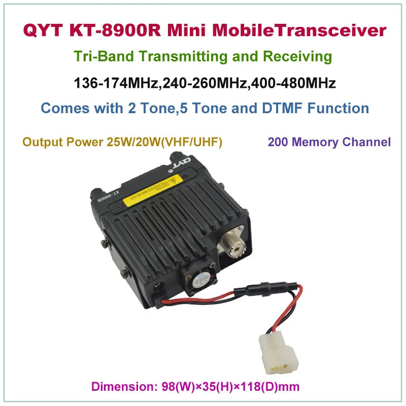 Мини Мобильный приемопередатчик QYT KT 8900R KT8900R трехдиапазонный мобильный